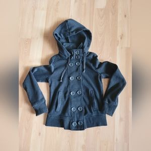 Forever 21 heathered back jacket size Medium hood very soft full button warm